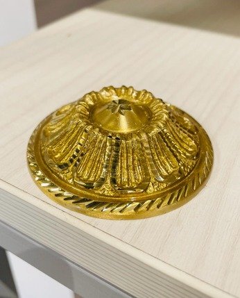 Brass Special Flower Dome Door – Matt Diamond Cut Finish | Decorative Brass Door Accessory
