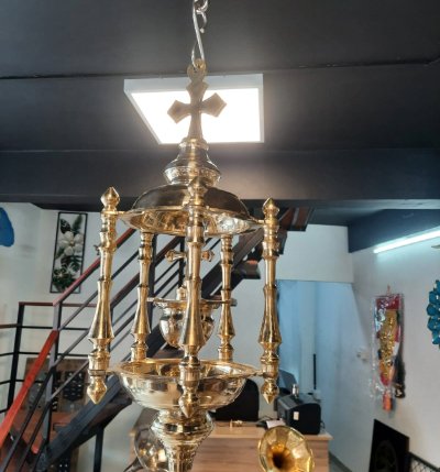 Brass Poliya Vilakku for Church | Traditional Handcrafted Oil Lamp