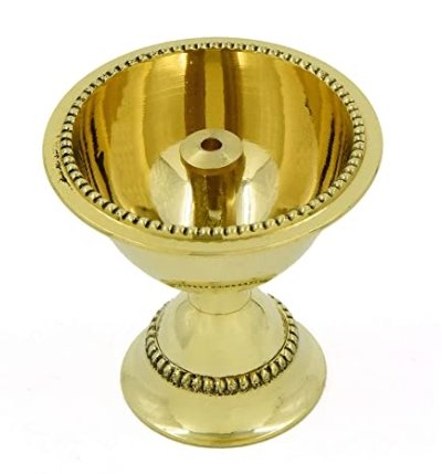 Premium Brass Rounded Designed Akhand Diya - Detachable