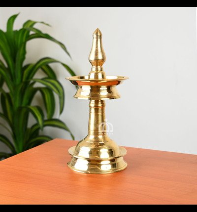 Ganapathi Vilakku - Traditional Brass Oil Lamp for Temple & Home Decor 