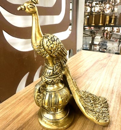 Brass Special Handcrafted Mini Brass Peacock Statue | Home Decor & Gift - Model 5