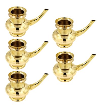 Traditional Brass Kindi Vessel for Pooja & Home Décor –( Set of 5) | 2 x 3 Inch Exquisite Handmade Pots