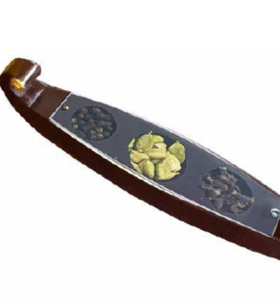 Handcrafted Wooden Spice Boat with spice | Decorative Wooden Boat for Home Decor | Ethnic Indian Table Display