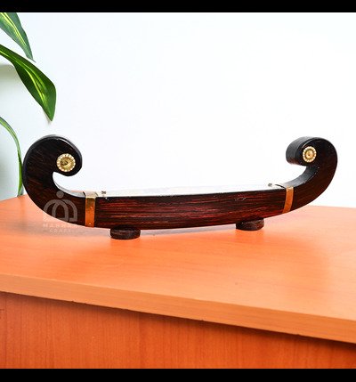 Handcrafted Wooden Churulan Vallam with Stand & Original Spices – Kerala Traditional Home Decor & Gifting Piece | Mannar Craft