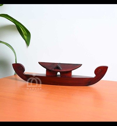 Handcrafted Wooden Houseboat – Small Kerala Decorative Boat | Ethnic Home Décor by Mannar Craft