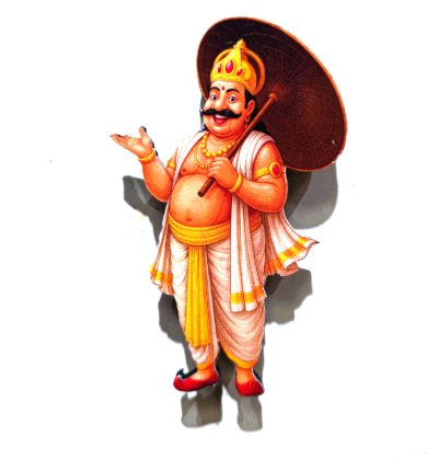 Printed Mahabali MDF Fridge Magnet – Decorative Kerala Onam Souvenir Gift for Home & Kitchen by Mannar Craft
