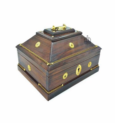 Handmade Kerala Traditional Rectangular Jewel Box Without lock – Elegant Wooden Jewelry Storage