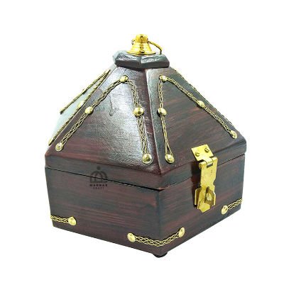 Hexagon Jewel Box | Handcrafted Wooden Jewelry Storage Box | Elegant Home Decor Gift