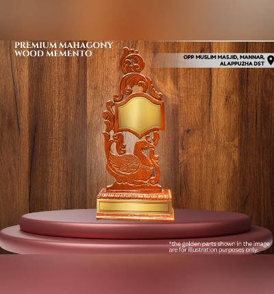 Premium Mahogany Wood Bird Memento – 70 cm Handcrafted Wooden Bird Sculpture | Nature-Inspired Award & Decorative Showpiece by Mannar Craft