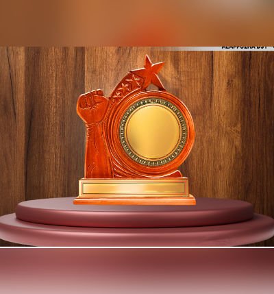 Premium Mahogany Wood Inquilab Memento – 50 cm Handcrafted Wooden Freedom Movement Award | Patriotic Decor & Commemorative Gift by Mannar Craft