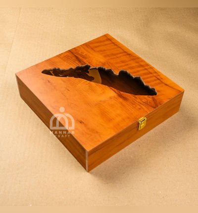 Kerala Themed Wooden Spice Box without spice – Handmade Wooden Masala Box | Indian Kitchen Organizer & Gift Box 