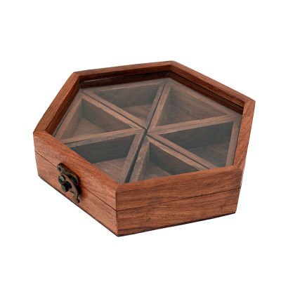 Spice box with Dry fruits-Hexagonal