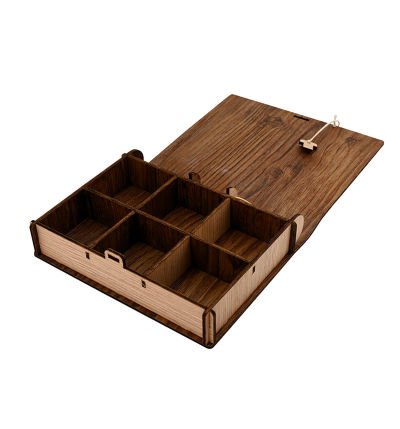 Mannar Craft Designer Wooden Spice Box with Spices