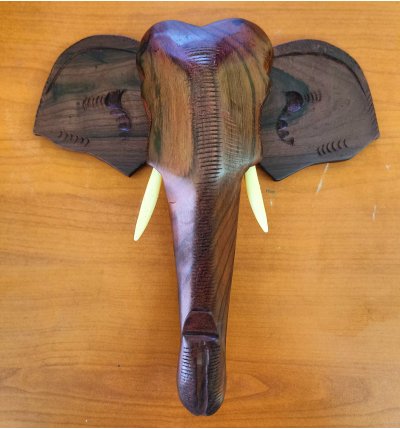 Elephant Plain Head Wall Hanging - Rosewood | Elegant Wall Decor for Home and Office