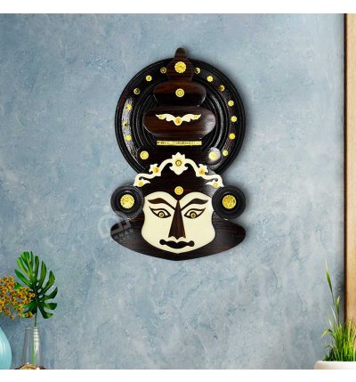 Handcrafted Kathakali Face Wall Hanging - Traditional Indian Art