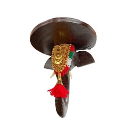 Elephant Pooram Head with Half Rounded Hanger | Traditional Indian Wall Décor