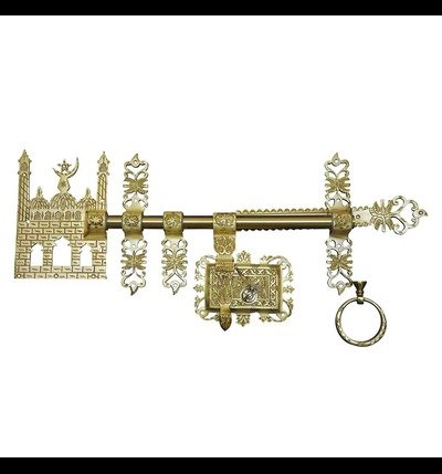 Manichitratazhu Aldrop – Mosque Head Design | Brass Matte Finish | Traditional Door Fitting
