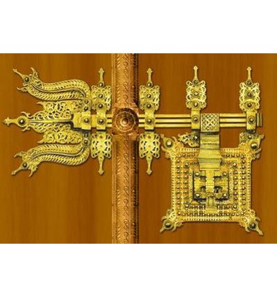 Mannar Craft Hand-Made Traditional Manichitratazhu – Trishul Design | Brass Heritage Door Lock