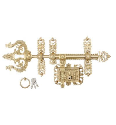 Camry Brass Manichitratazhu Aldrop – Trishul Head | Matte Finish | Traditional Kerala Door Hardware