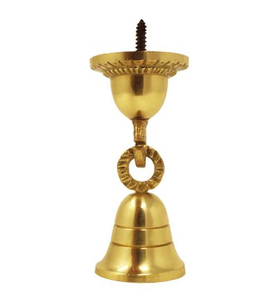 Brass Dome Door Bell | Matt Diamond Cut Finish | Traditional Handcrafted Door Bell for Home & Pooja Room