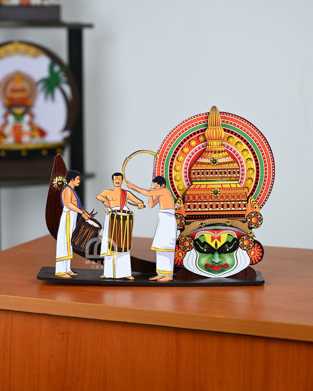 Kerala Festival Vadhyamelam with Boat Kathakali - Handcrafted Kerala Handicrafts Decor