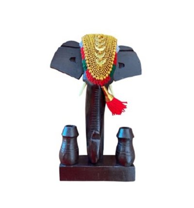 Elephant Pooram Head Penstand | Traditional Indian Elephant Pen Holder | Handcrafted Desk Organizer