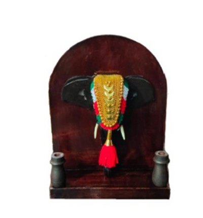 Elegant Elephant Pooram Head Pen Stand with Ornate Arch - Traditional Indian Decor