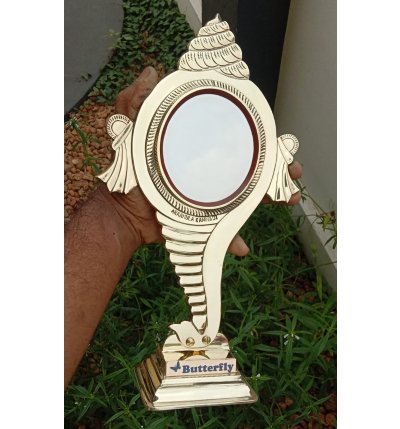 Handmade Aranmula Kannadi Metal Mirror – 4 Inch Peedom Model | Authentic Kerala Handicraft