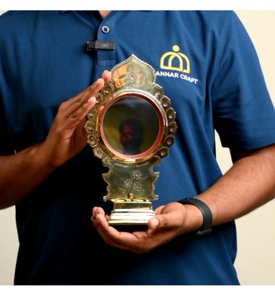 Authentic Aranmula Kannadi Mirror – Handmade Metal Mirror | Traditional Kerala Handicraft for Home Decor & Gifting -  4 Inch 