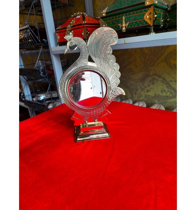 Aranmula Kannadi – Peacock Model Metal Mirror | 4 Inch Handmade Kerala Craft