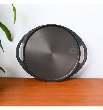 Pre-Seasoned Cast Iron Dosa Tawa with Handle - 11.5 Inch | Non-Stick Rotti Tawa | Induction-Compatible