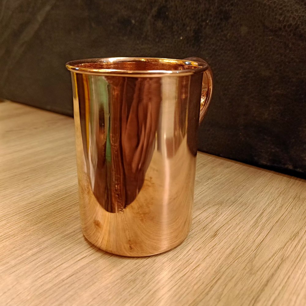 Pure Copper Mug with Handle – 250ml | Handcrafted Ayurvedic Drinkware by Mannar Craft
