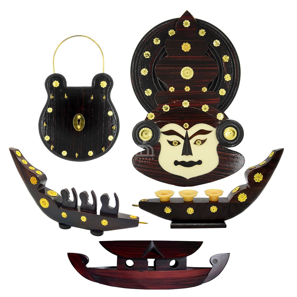 Exquisite Kerala Wooden Craft Combo -2