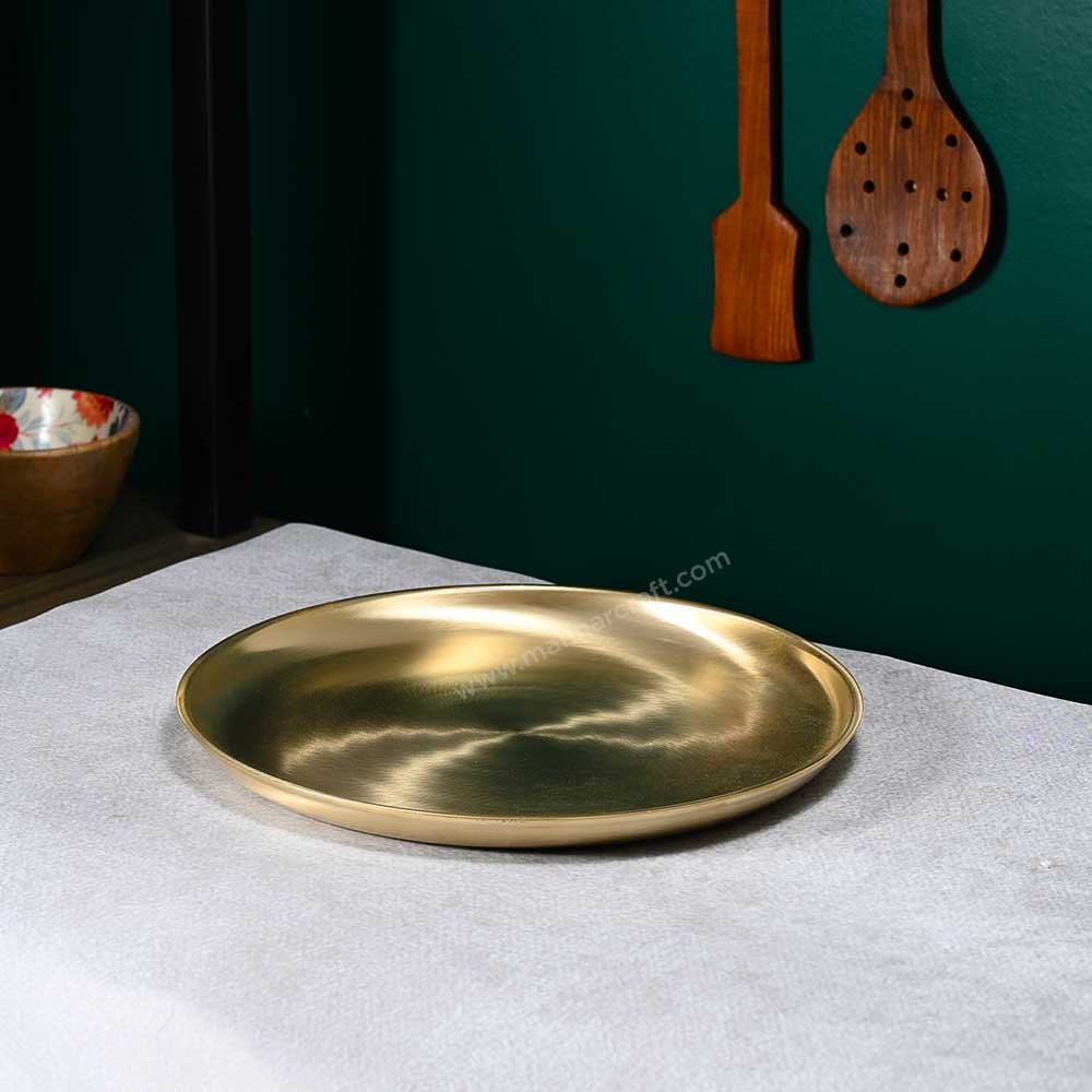 Authentic Indian Handcrafted Premium Bronze Thali Plate | Traditional Dining Utensil