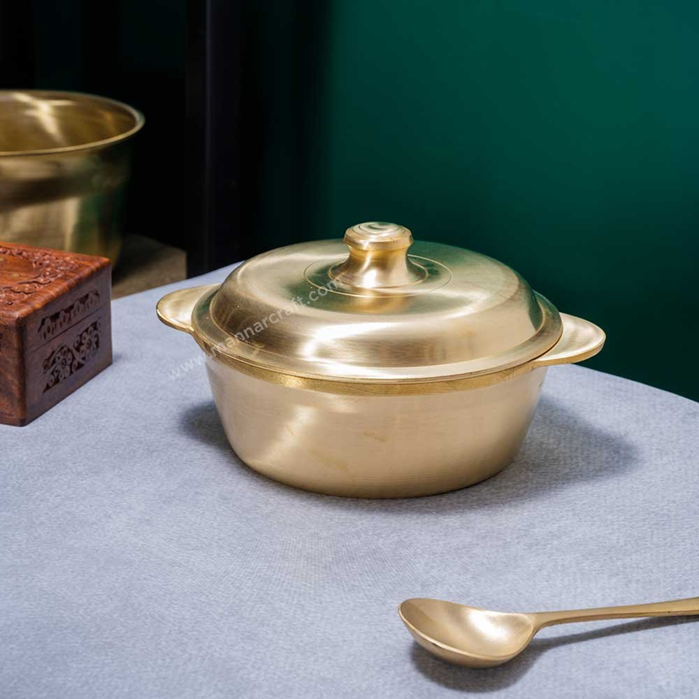 Premium Bronze Handi with Lid | Traditional Indian Cookware for Healthy Cooking