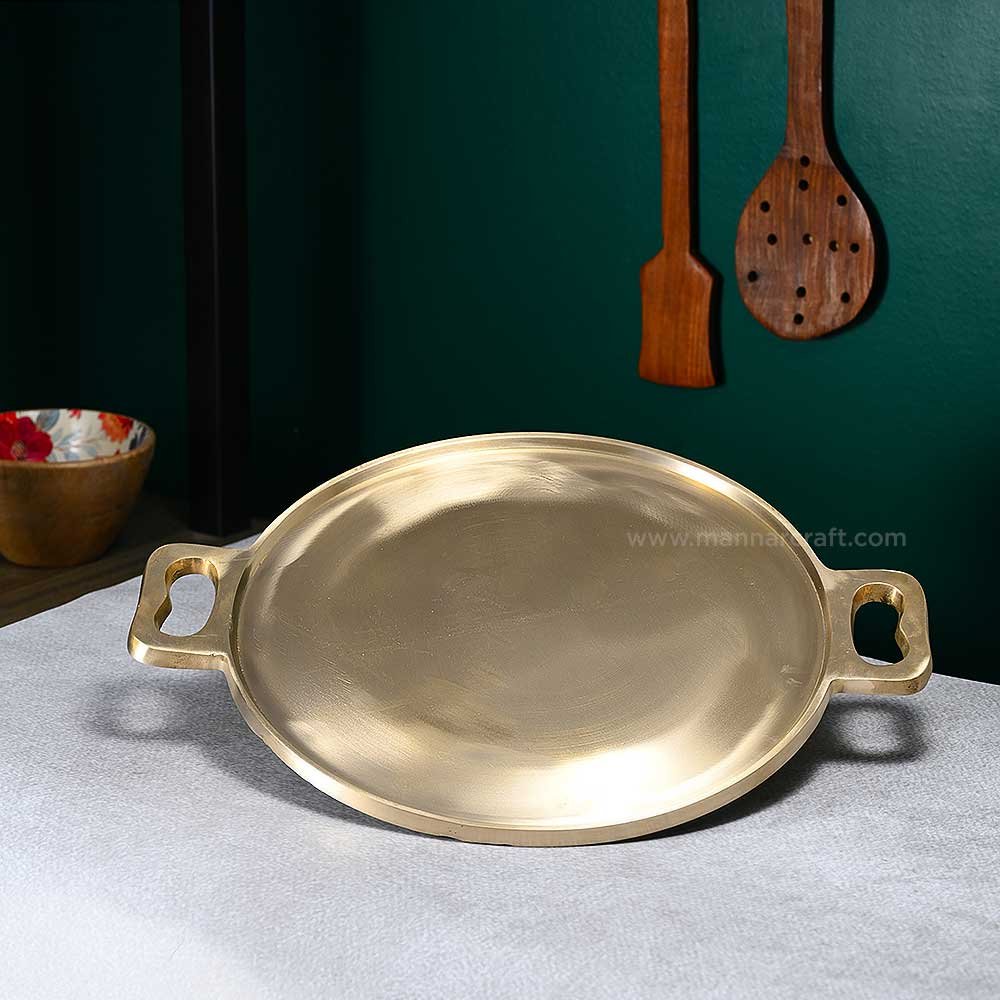 Premium Double-Handle Bronze Tawa – Even Cooking & Perfect Crisp | Traditional Cookware