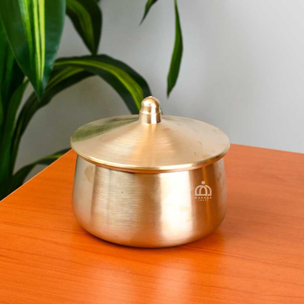 Bronze Handi with Lid – Traditional Bronze Kitchen Utensil for Cooking, Serving & Gifting | Authentic Indian Handcrafted Handi 