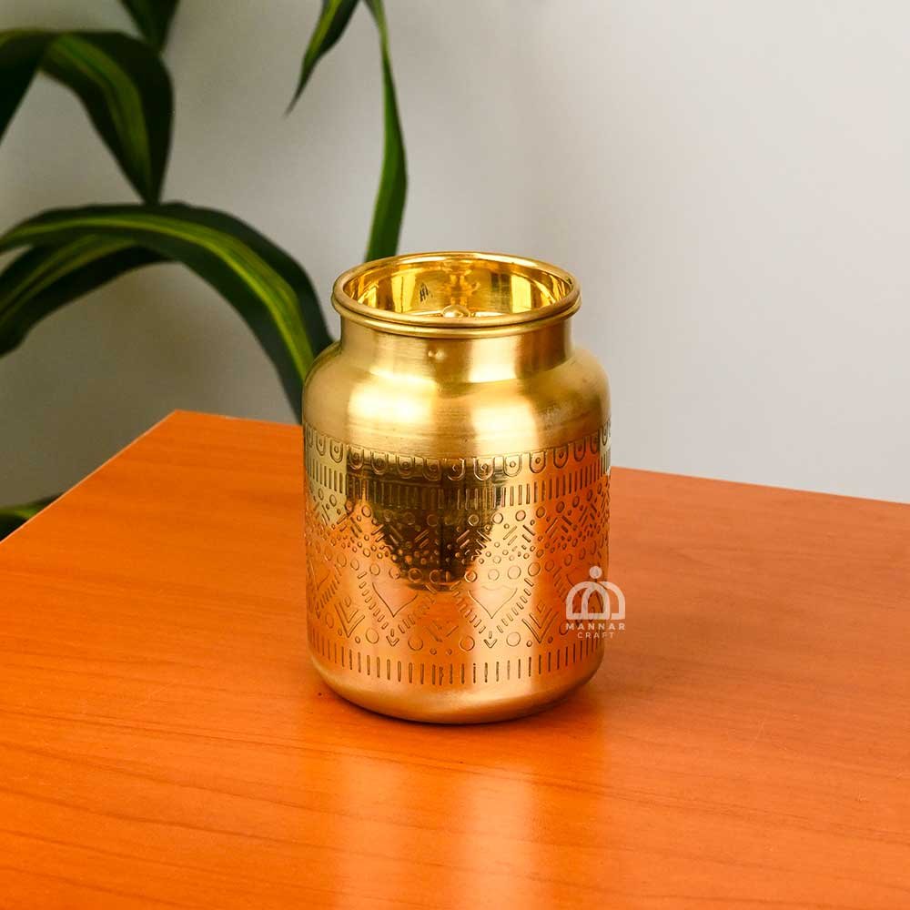 Brass Milk Can (Barni) – Handcrafted Storage Pot with Lid | Traditional Design