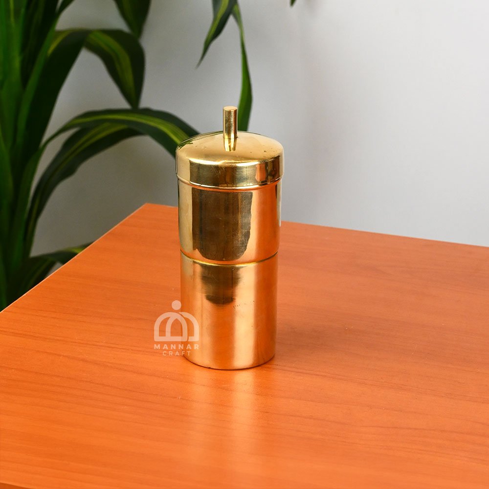 Handcrafted Brass Coffee Filter – Brew Rich & Authentic South Indian Filter Coffee