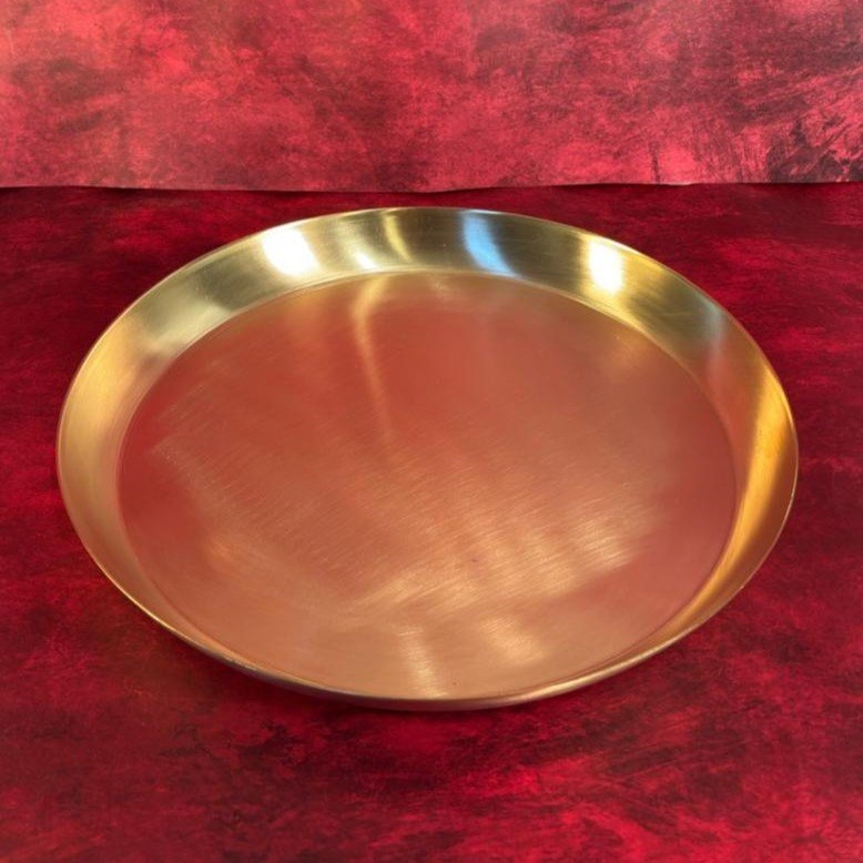 Premium Brass Dining Plate – 10.5 Inch Handmade Traditional Dinner Plate for Elegant Dining