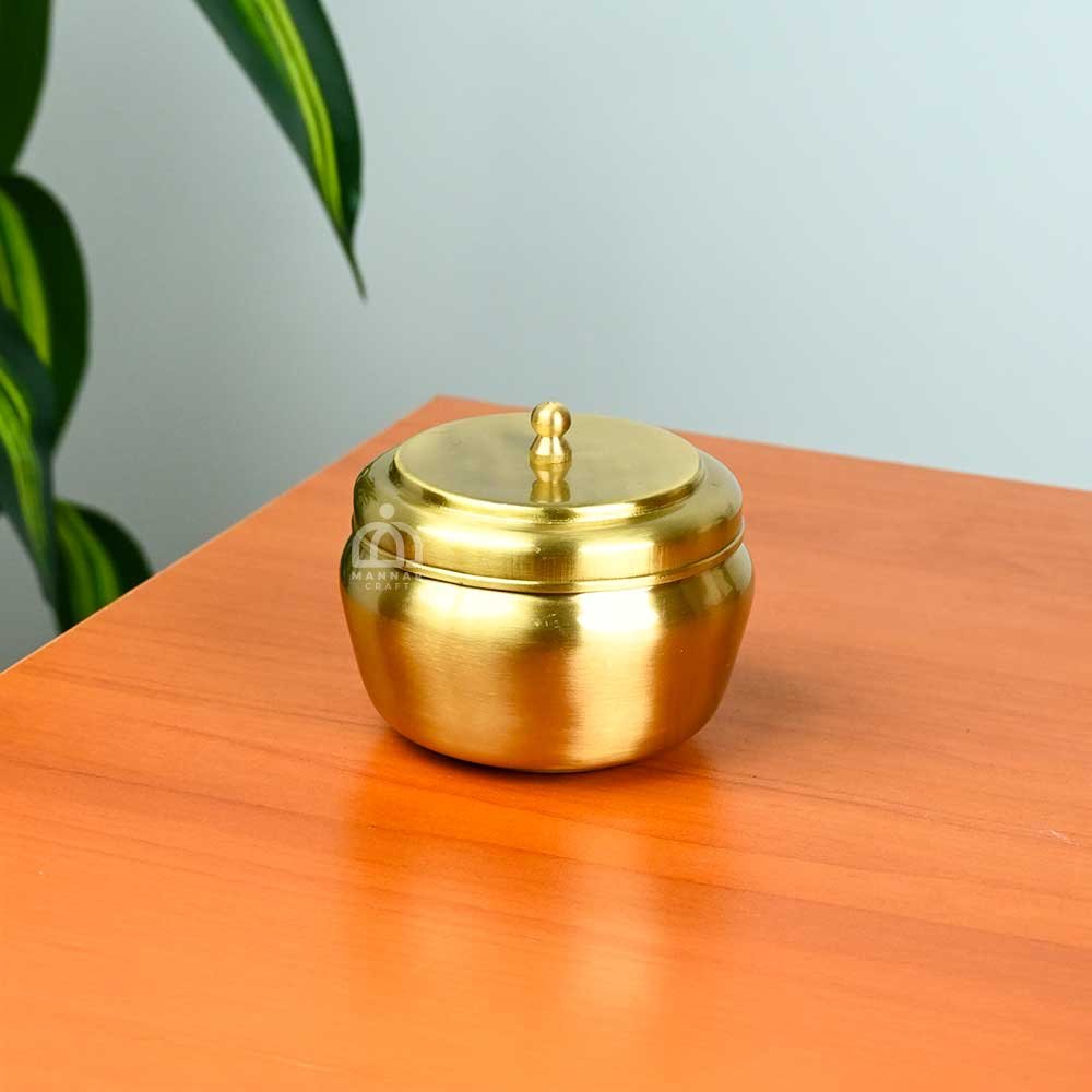 Brass Dry Fruit Jar with Lid – Traditional Brass Storage Container for Dry Fruits, Sweets, Spices & Kitchen Decor