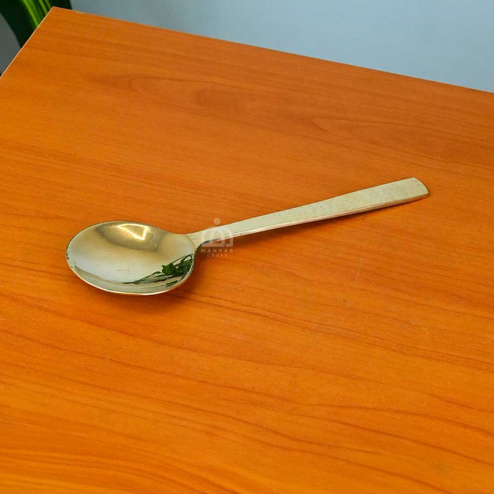 Brass Ladle Spatula – 10 Inch Heavy Duty Serving Spoon | Traditional Brass Cooking Utensil