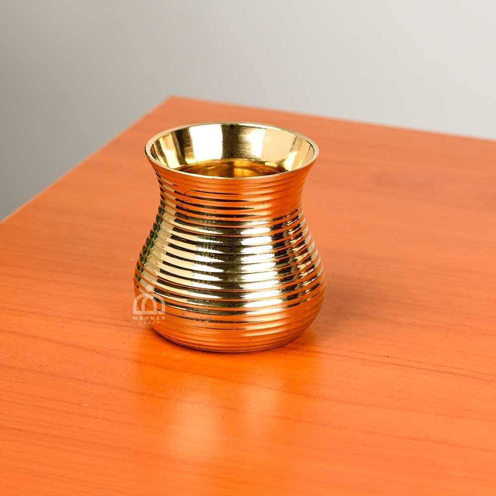 Pure Brass Drinking Glass for Water, Milk, Juice & Lassi | Traditional Indian Handmade Brass Tumbler