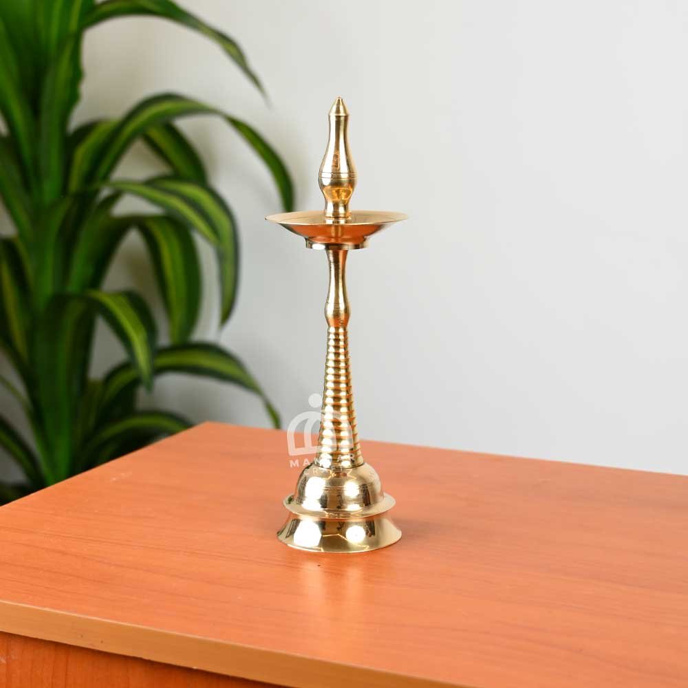 Brass Lightweight Nilavilakku | Traditional Kerala Oil Lamp for Daily Pooja & Home Decor