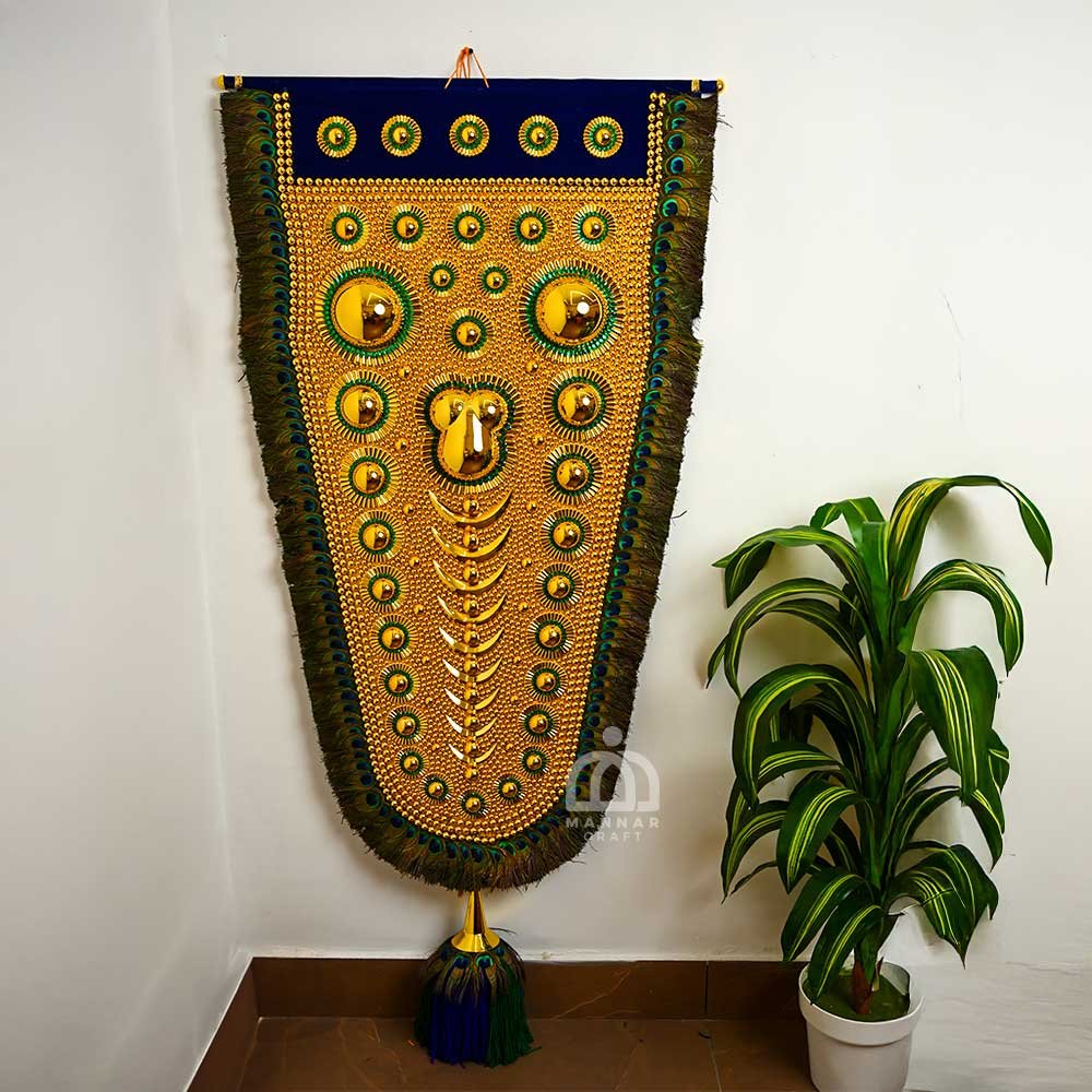 Mayilpeeli – Peacock Feather Nettipattam | Traditional Elephant Caparison for Home Decor & Gifting