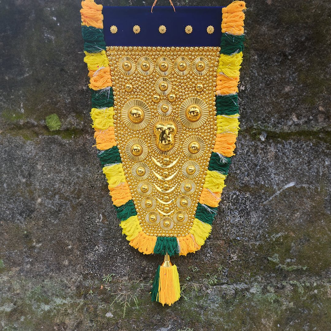 Handcrafted Elephant Caparison Nettipattam with Golden Work | Traditional Kerala Wall & Home Decor