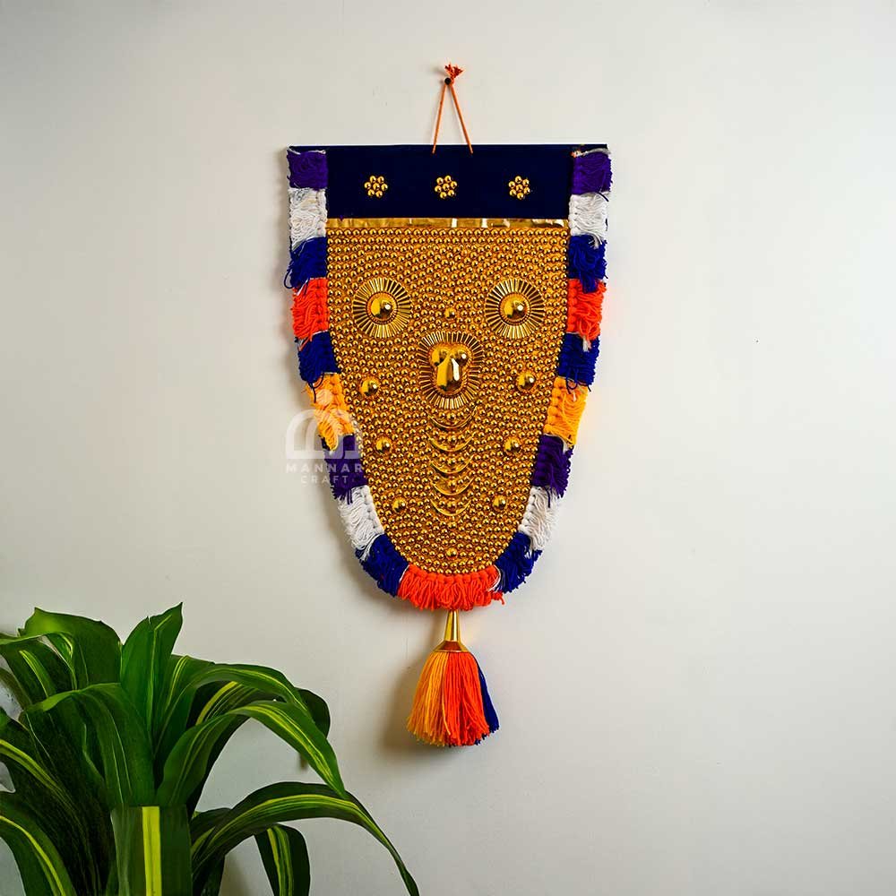 Mannar Craft Full Golden Work Nettipattam | Handmade Elephant Caparison Wall Decor