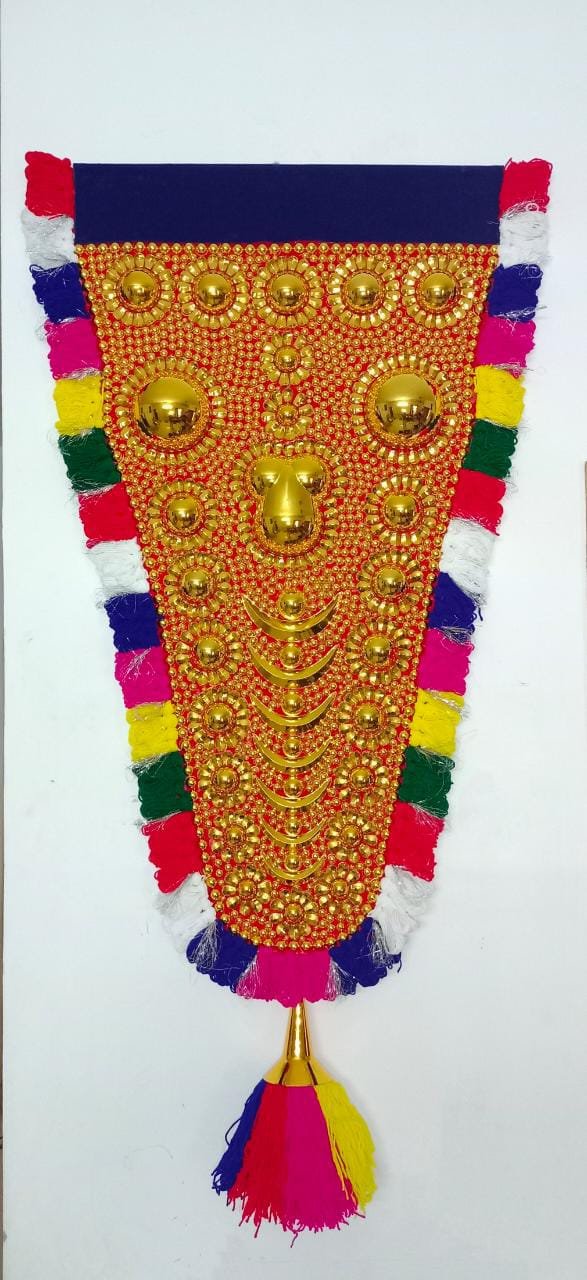 Mannar Craft Handmade Nettipattam with Neat Golden Work | Traditional Kerala Elephant Caparison Wall Decor