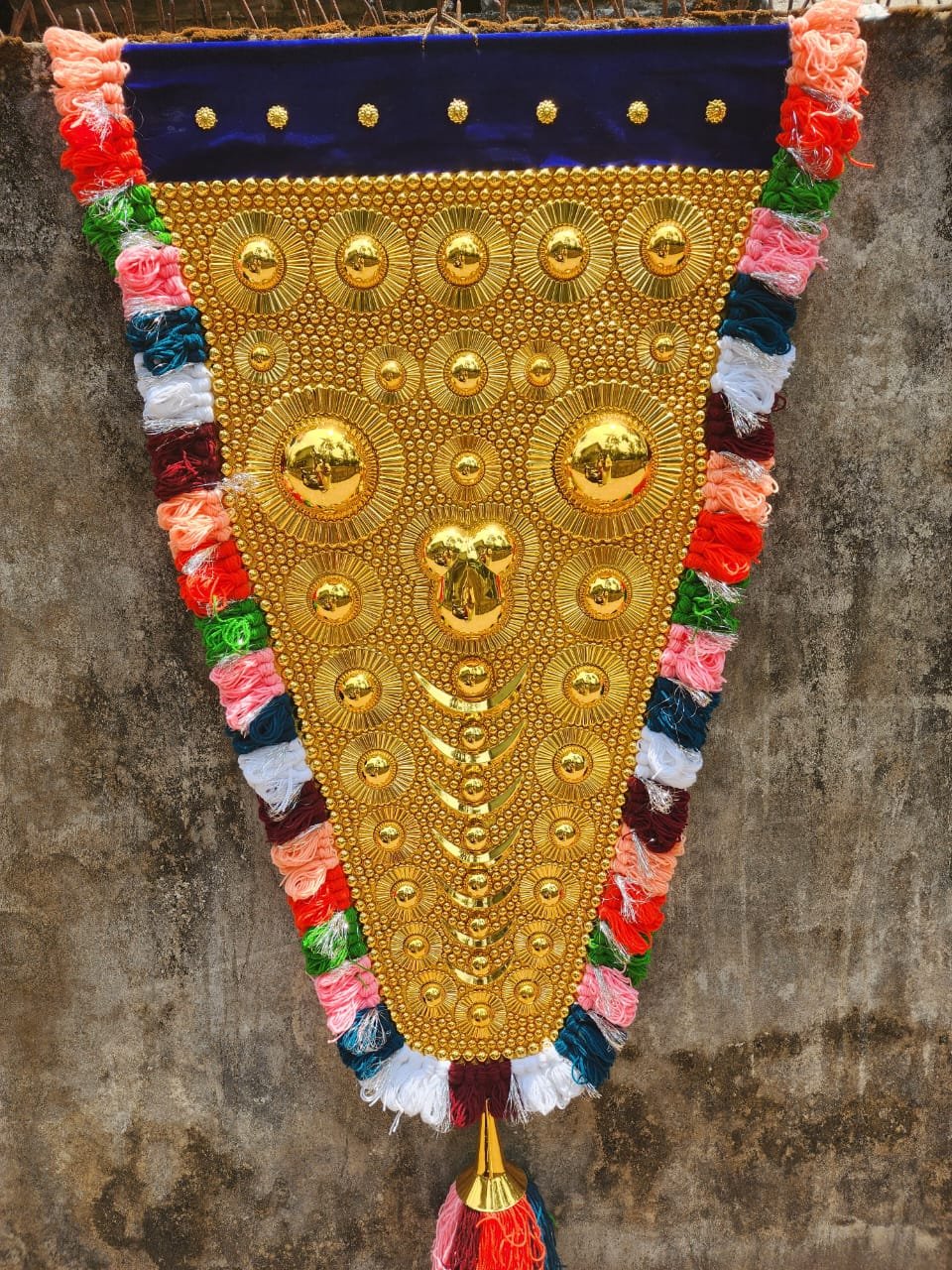 Mannar Craft Full Golden Work Nettipattam | Handmade Kerala Elephant Caparison Wall Decor