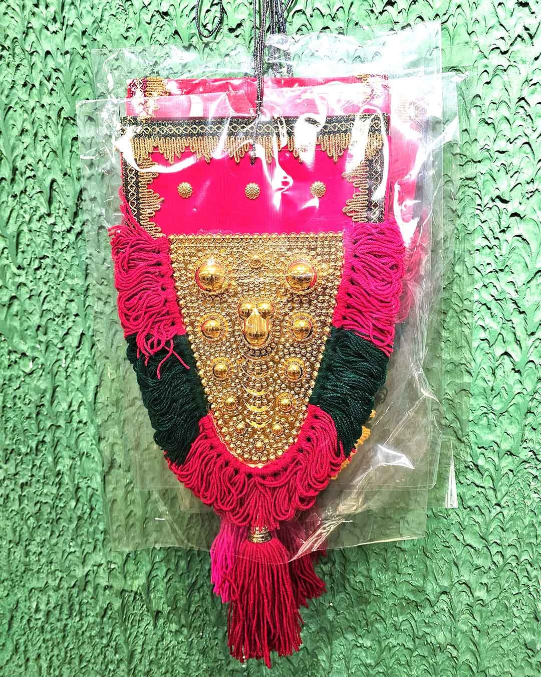 Handcrafted Traditional Nettipattam (50cm) – Kerala Elephant Caparison Wall Hanging – Authentic Home Decor & Unique Gift